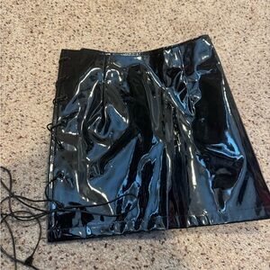 Danielle guizio leather side lace up skirt